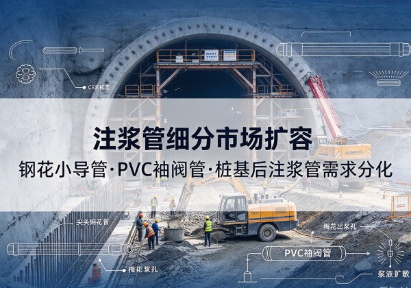龙山注浆管细分市场扩容，隧道钢花小导管、PVC 袖阀管、桩基后注浆管需求分化